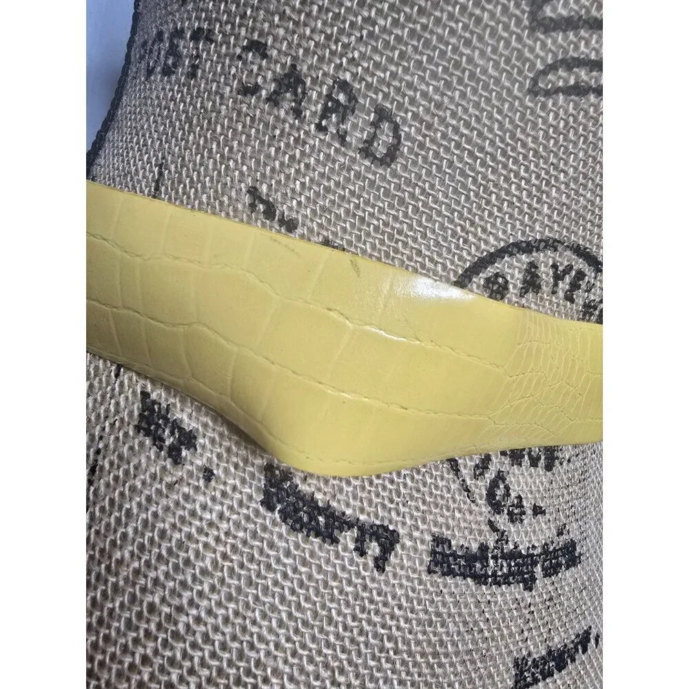 Vintage Yellow Bonded Leather Croc Python Chunky Belt - Picture 4 of 13